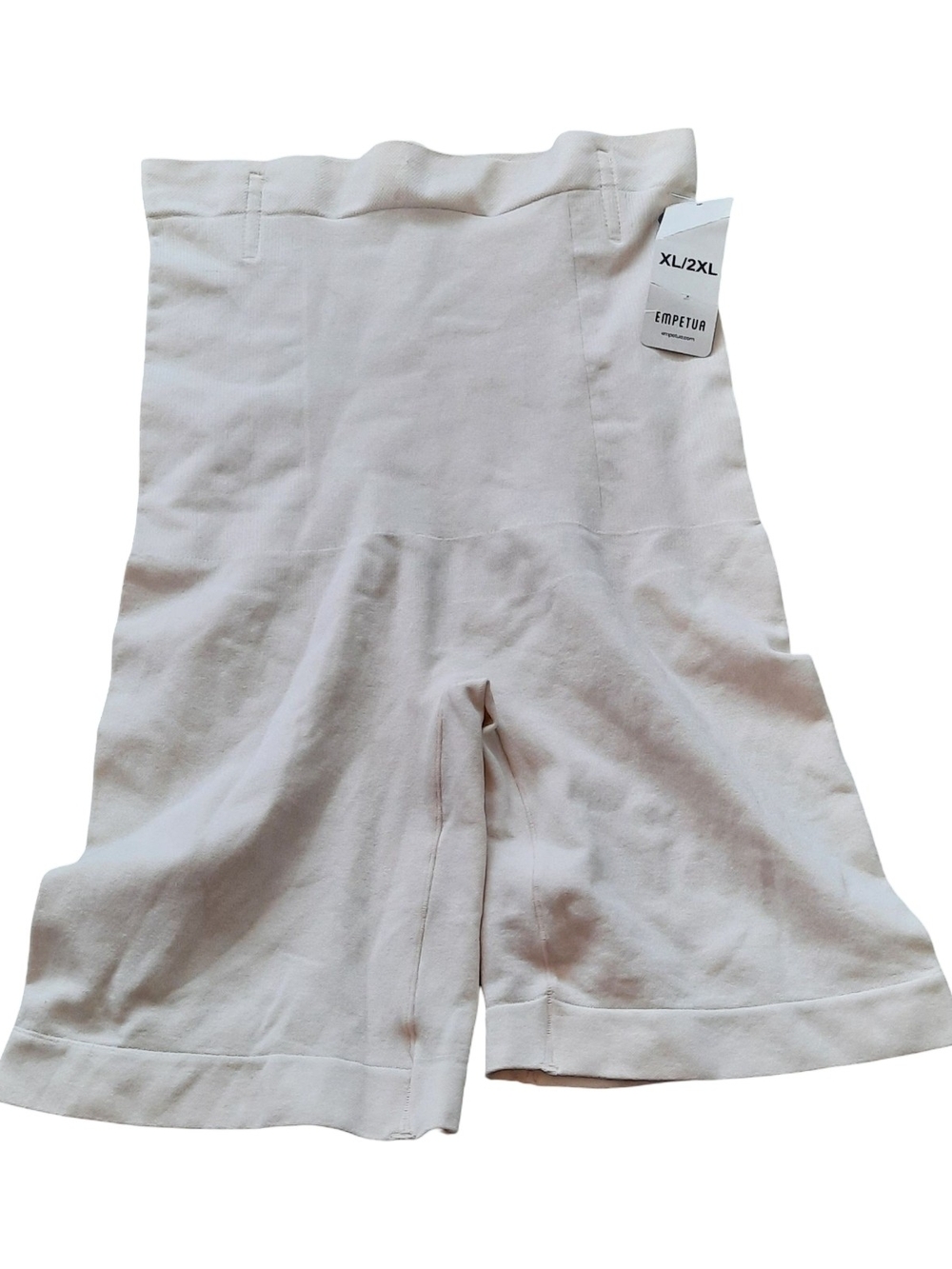 High-Waist White Shaping Shorts — Light Control